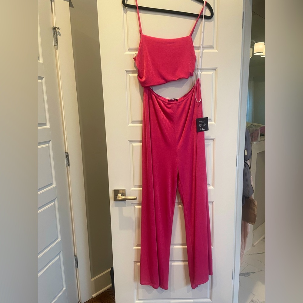 Hot pink Cutout jumpsuit